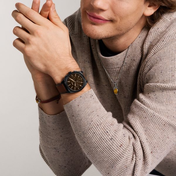 Fossil Everett 44mm Chronograph Leather Watch - Preorder