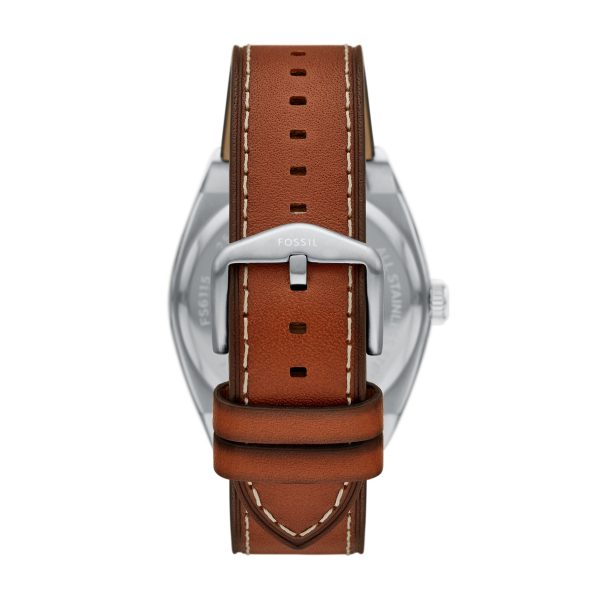 Fossil Everett 42mm Three-Hand Date Leather Watch - Preorder