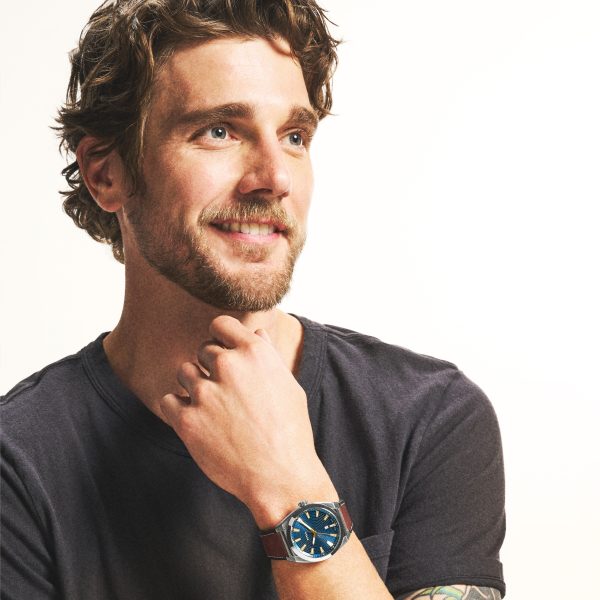 Fossil Everett 42mm Three-Hand Date Leather Watch - Preorder