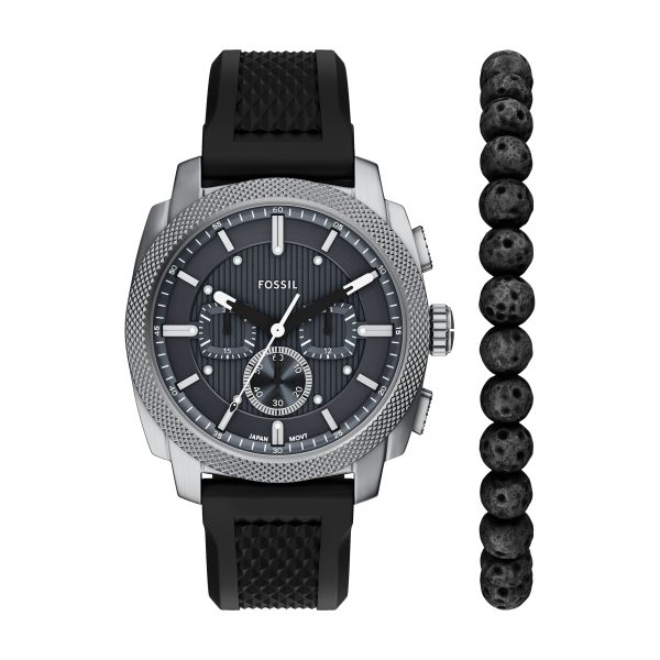 Fossil Machine 44mm Chronograph Silicone Watch and Bracelet Set - Preorder