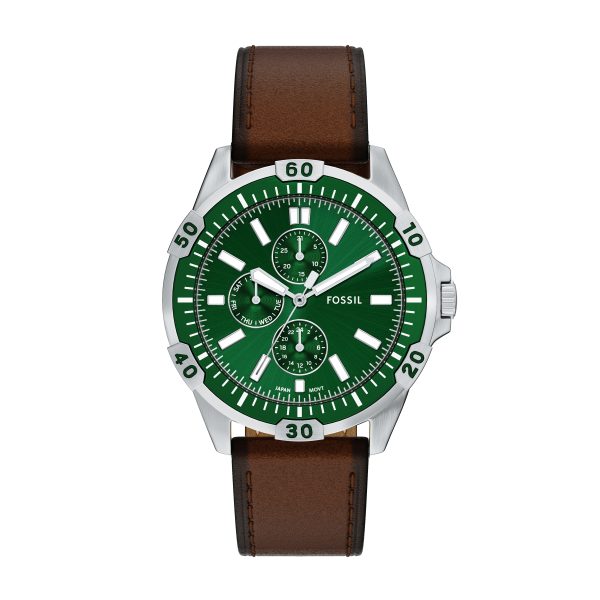 Fossil Garrett 44mm Multifunction Leather Watch - Preorder