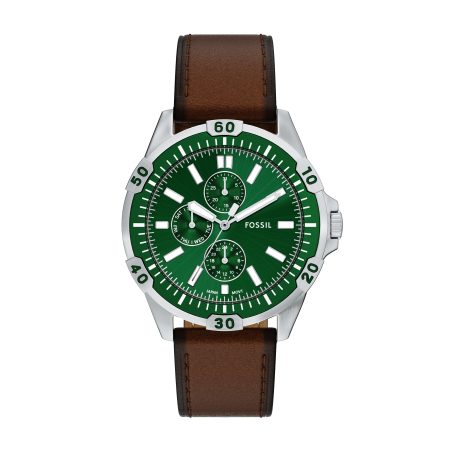 Fossil Garrett 44mm Multifunction Leather Watch - Preorder