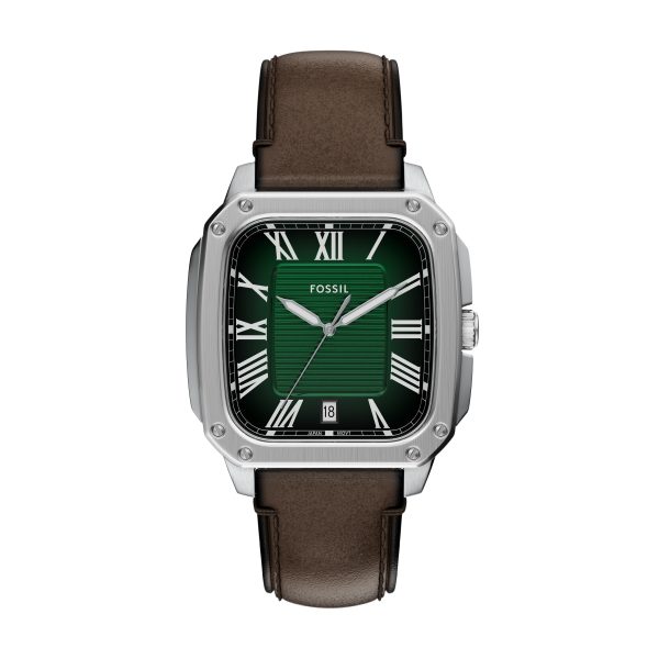 Fossil Crosby 42mm Three-Hand Leather Watch - Preorder