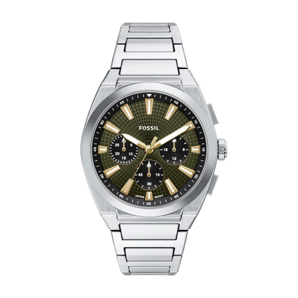 Fossil Everett 44mm Chronograph Stainless Steel Watch - Preorder