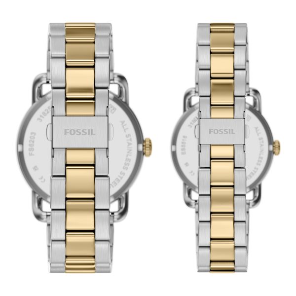Fossil Copeland 42mm Three-Hand Stainless Steel Watch Set - Preorder