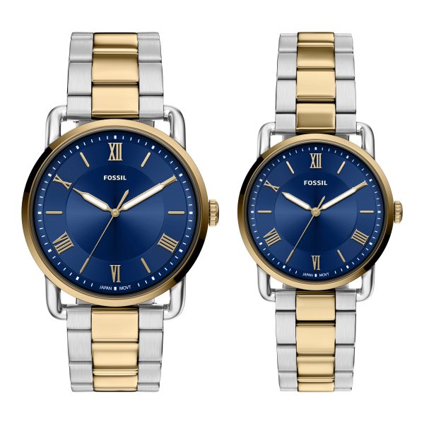 Fossil Copeland 42mm Three-Hand Stainless Steel Watch Set - Preorder