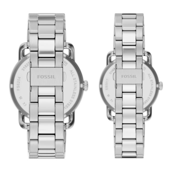Fossil Copeland 42mm Three-Hand Stainless Steel Watch Set - Preorder