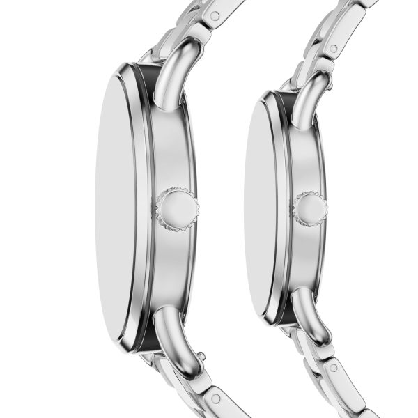 Fossil Copeland 42mm Three-Hand Stainless Steel Watch Set - Preorder