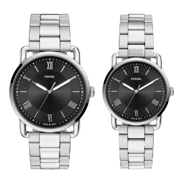 Fossil Copeland 42mm Three-Hand Stainless Steel Watch Set - Preorder