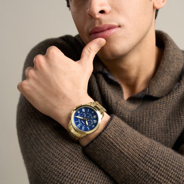 Fossil Grant 44mm Chronograph Stainless Steel Watch Set - Preorder
