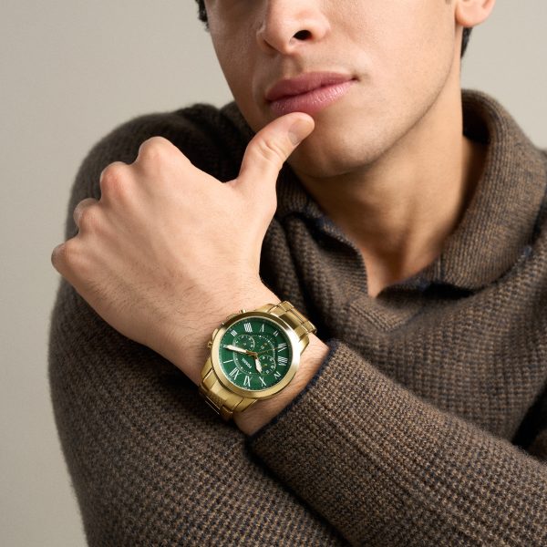 Fossil Grant 44mm Chronograph Stainless Steel Watch Set - Preorder