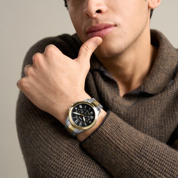 Fossil Grant 44mm Chronograph Stainless Steel Watch Set - Preorder