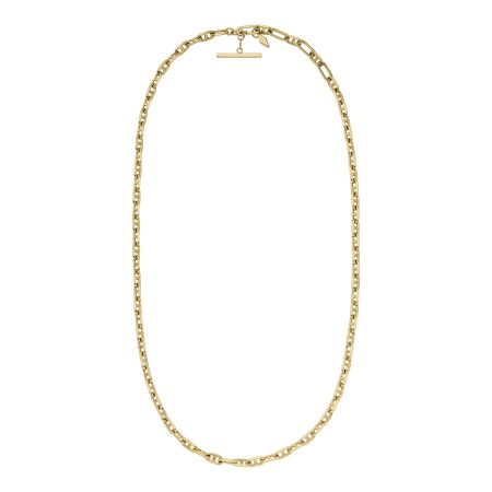 Fossil Heritage D-Link Gold-Tone Brass Anchor Chain Necklace - Preorder