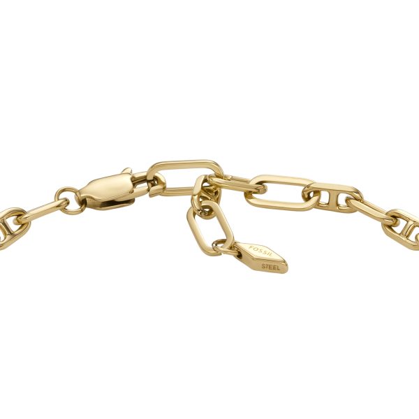 Fossil Heritage Crest Mother-of-Pearl Gold-Tone Brass Chain Bracelet - Preorder