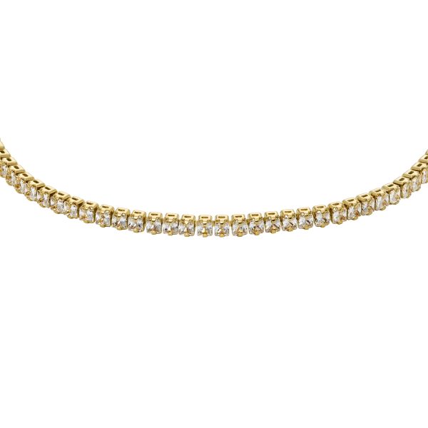Fossil Ellis Pavé Glitz Gold-Tone Brass Tennis Chain Bracelet - Preorder