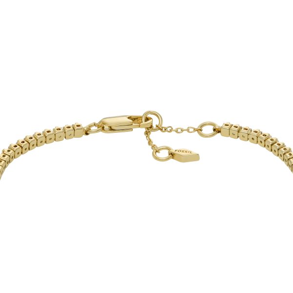 Fossil Ellis Pavé Glitz Gold-Tone Brass Tennis Chain Bracelet - Preorder