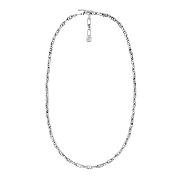 Fossil Heritage D-Link Silver-Tone Brass Chain Necklace - Preorder