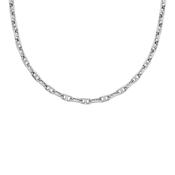 Fossil Heritage D-Link Silver-Tone Brass Chain Necklace - Preorder