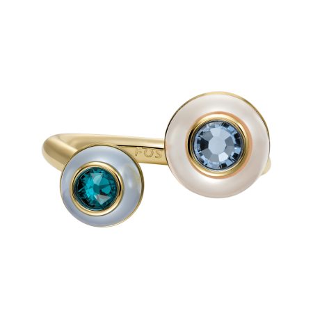 Fossil Bright Baubles Gold-Tone Brass Toi Et Moi Ring - Preorder