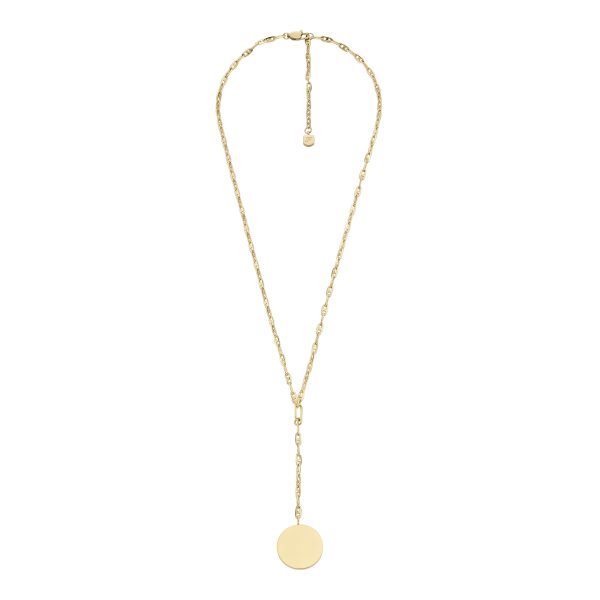 Fossil Heritage D-Link Gold-Tone Stainless Steel Y-Neck Necklace - Preorder