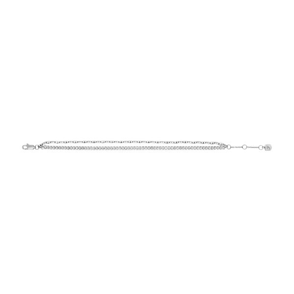 Fossil Heritage D-Link Glitz Silver-Tone Brass Chain Tennis Bracelet - Preorder