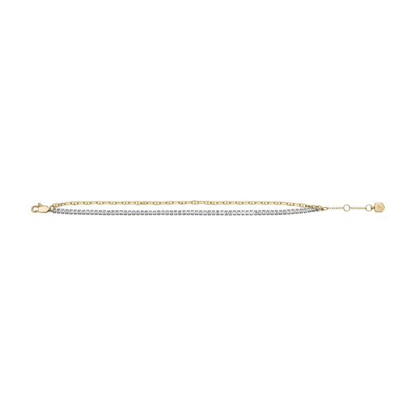 Fossil Heritage D-Link Glitz Two-Tone Stainless Steel Tennis Bracelet - Preorder