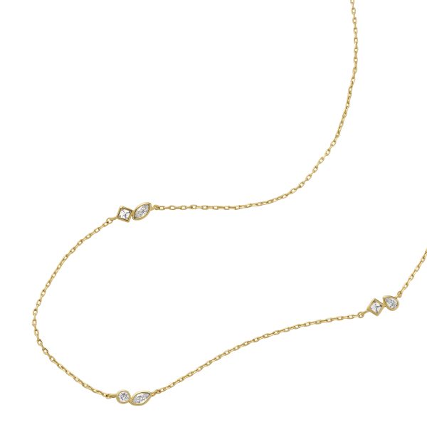 Fossil Ellis Toi Et Moi Gold-Tone Brass Station Necklace - Preorder