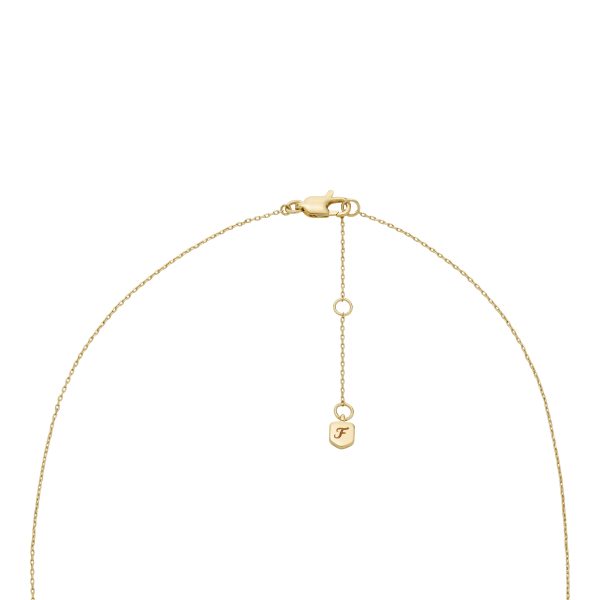 Fossil Ellis Toi Et Moi Gold-Tone Brass Station Necklace - Preorder