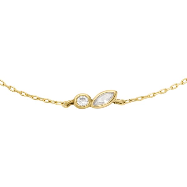 Fossil Ellis Toi Et Moi Gold-Tone Brass Station Bracelet - Preorder