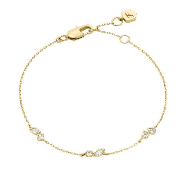 Fossil Ellis Toi Et Moi Gold-Tone Brass Station Bracelet - Preorder