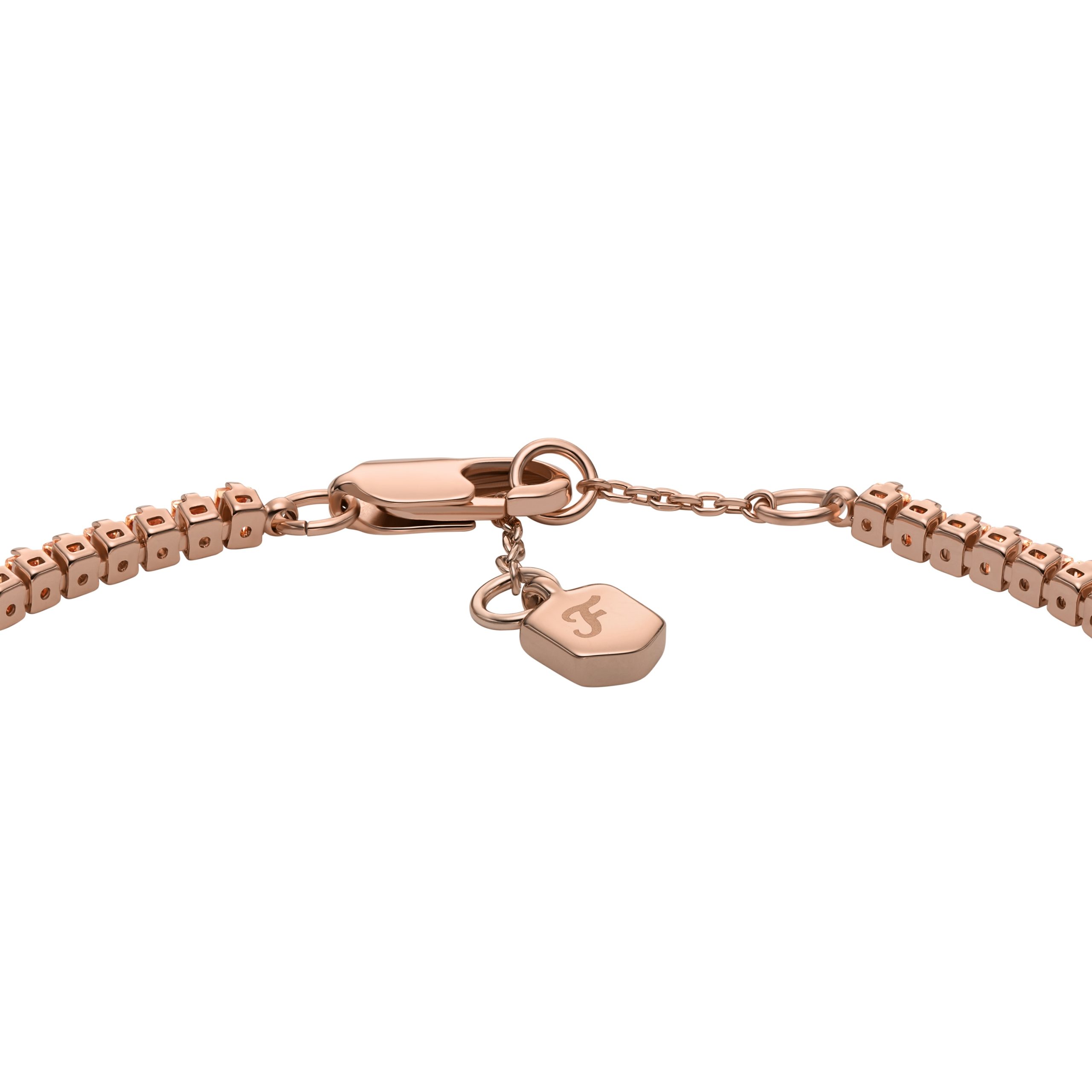 Fossil Ellis Pavé Glitz Rose Gold-Tone Brass Tennis Chain Bracelet - Preorder - Image 3