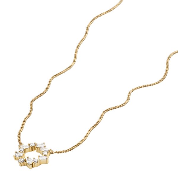Fossil Ellis Mixed Shapes Gold-Tone Brass Pendant Necklace - Preorder