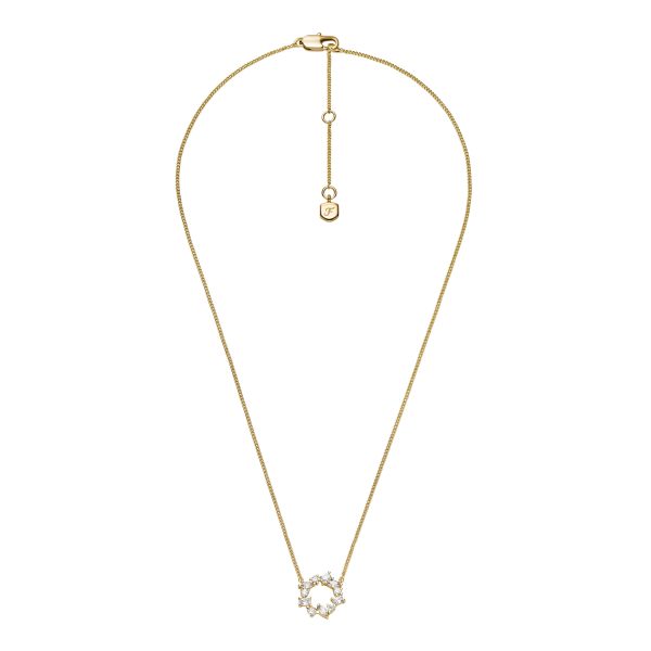 Fossil Ellis Mixed Shapes Gold-Tone Brass Pendant Necklace - Preorder