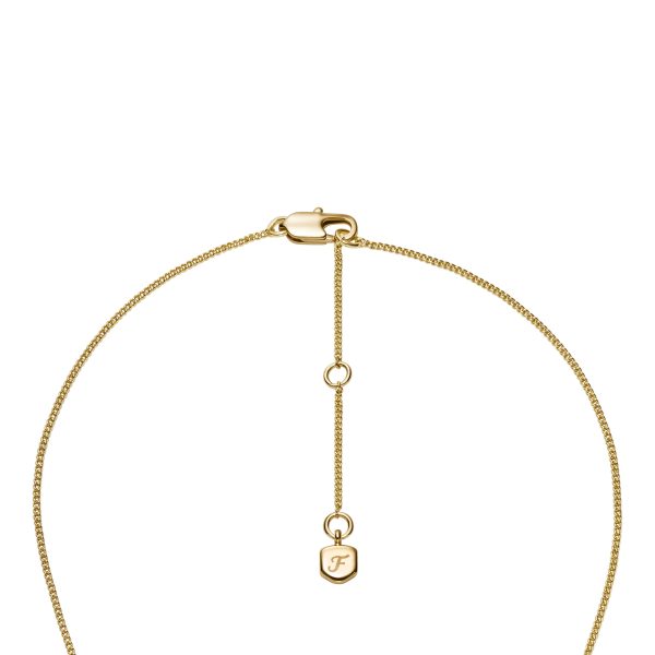 Fossil Ellis Mixed Shapes Gold-Tone Brass Pendant Necklace - Preorder