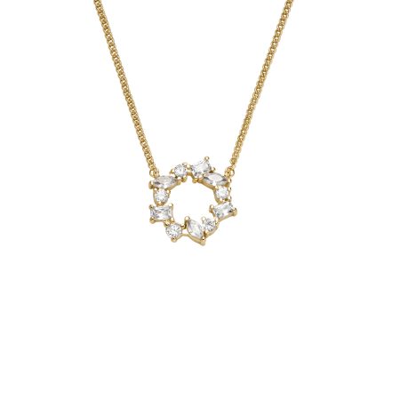 Fossil Ellis Mixed Shapes Gold-Tone Brass Pendant Necklace - Preorder