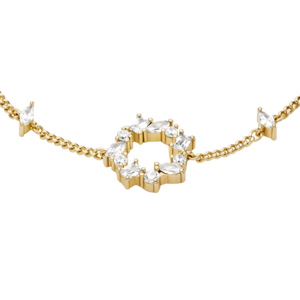 Fossil Ellis Mixed Shapes Gold-Tone Brass Station Bracelet - Preorder