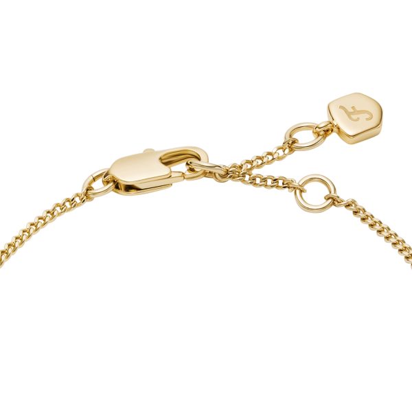 Fossil Ellis Mixed Shapes Gold-Tone Brass Station Bracelet - Preorder