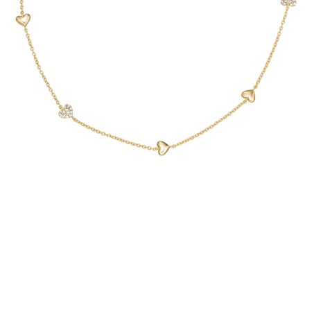 Fossil Sutton Heartbeat Gold-Tone Brass Station Necklace - Preorder