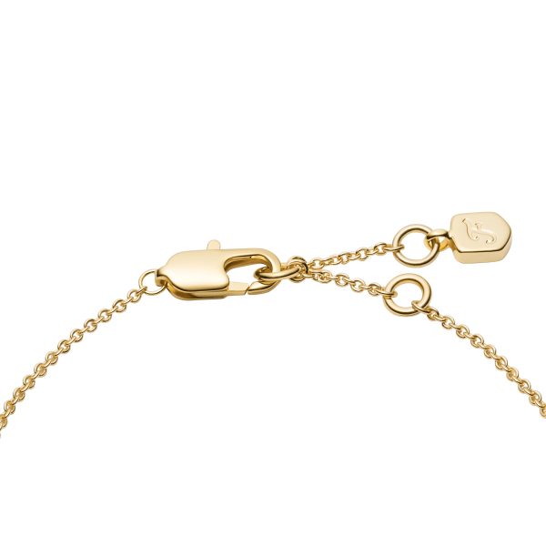 Fossil Sutton Heartbeat Gold-Tone Brass Station Bracelet - Preorder