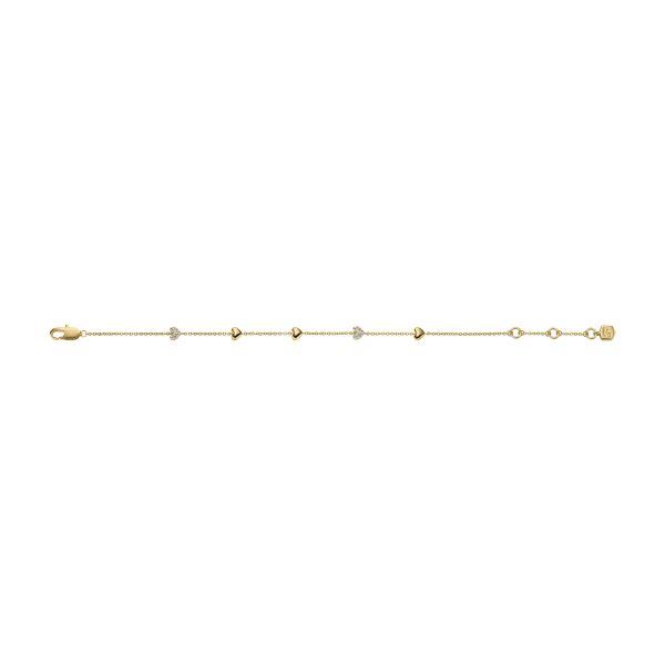 Fossil Sutton Heartbeat Gold-Tone Brass Station Bracelet - Preorder