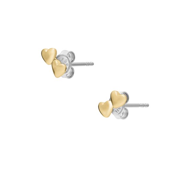 Fossil Sutton Heartbeat Gold-Tone Brass Stud Earrings - Preorder