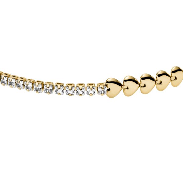 Fossil Sutton Love-All Gold-Tone Brass Heart Link Tennis Bracelet - Preorder