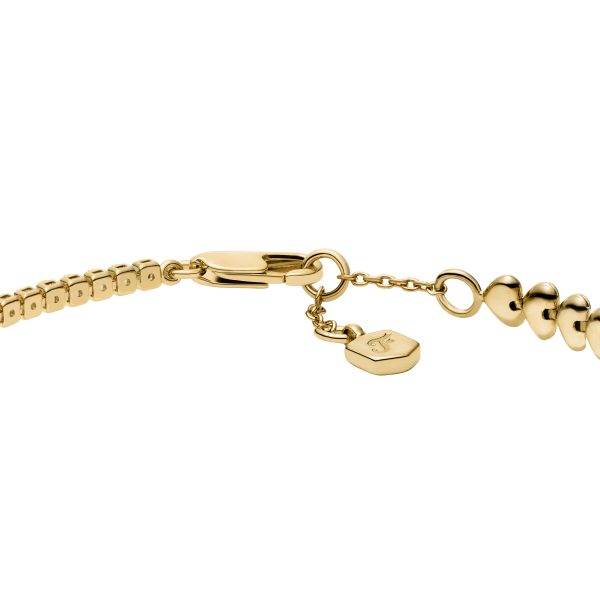 Fossil Sutton Love-All Gold-Tone Brass Heart Link Tennis Bracelet - Preorder
