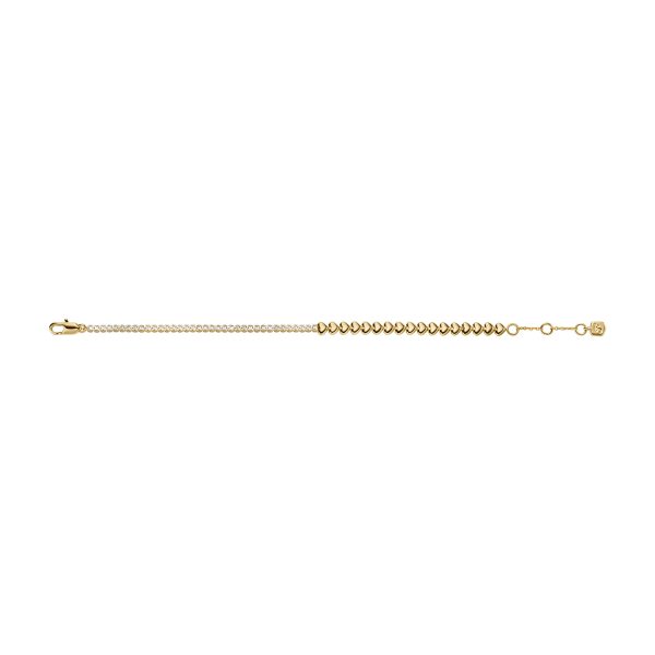 Fossil Sutton Love-All Gold-Tone Brass Heart Link Tennis Bracelet - Preorder