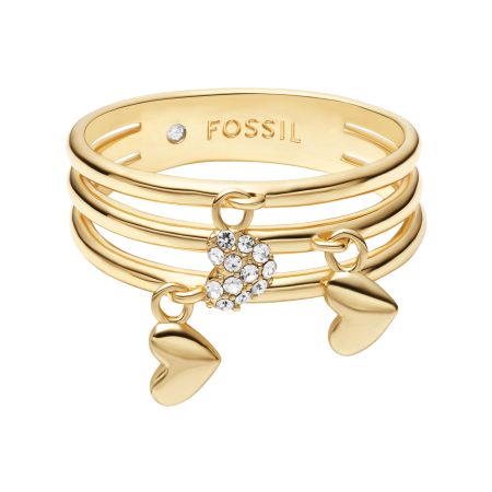 Fossil Sutton Heartbeat Gold-Tone Brass Prestack Ring - Preorder