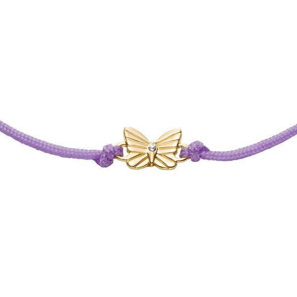 Fossil Sutton Mini Moments Lavender Gold-Tone Brass Butterfly Bracelet - Preorder