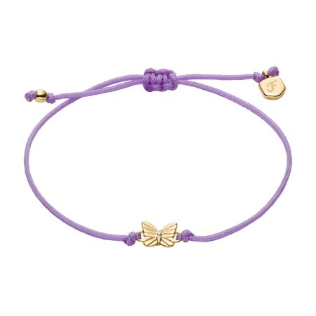 Fossil Sutton Mini Moments Lavender Gold-Tone Brass Butterfly Bracelet - Preorder