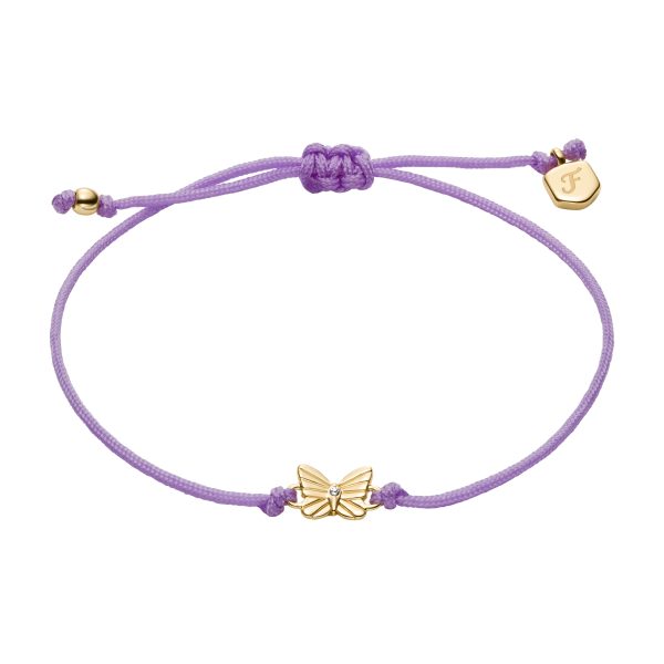 Fossil Sutton Mini Moments Lavender Gold-Tone Brass Butterfly Bracelet - Preorder