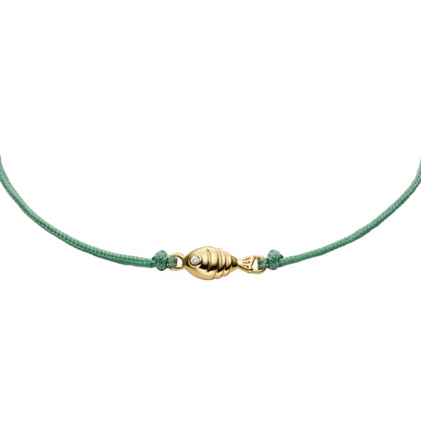 Fossil Sutton Mini Moments Seafoam Green Gold-Tone Brass Fish Bracelet - Preorder