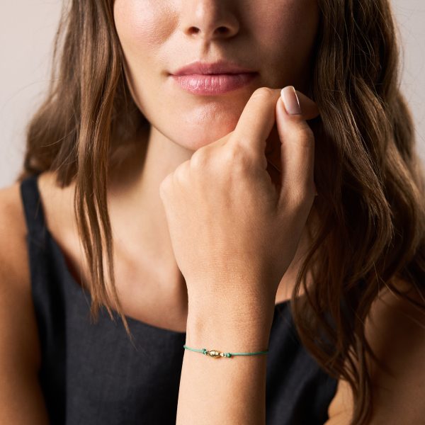Fossil Sutton Mini Moments Seafoam Green Gold-Tone Brass Fish Bracelet - Preorder
